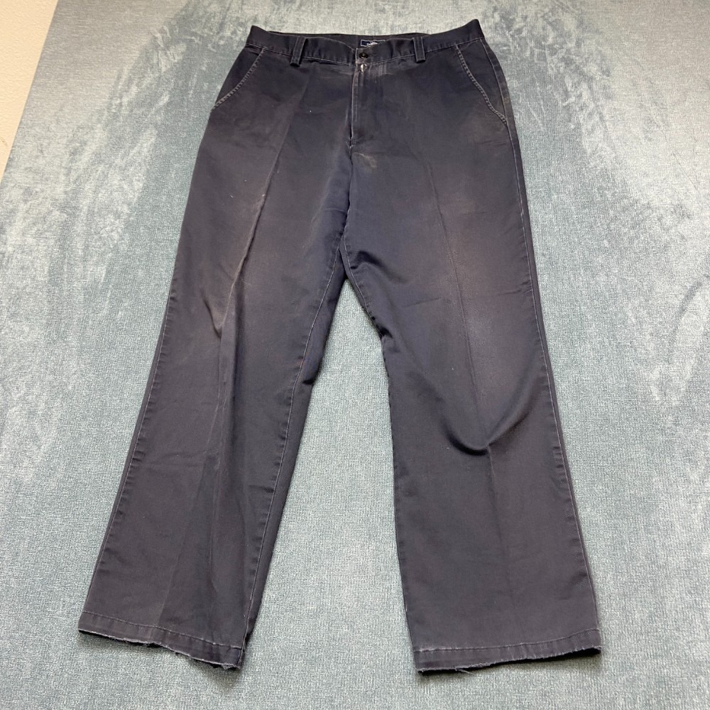 Dockers Chino Pants Mens 33x30 Navy Blue Cotton Flat Front Relaxed Fit Straight